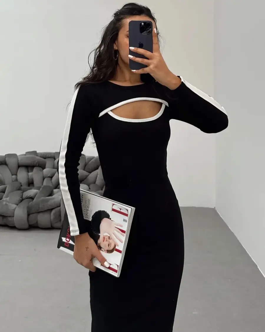 Midi haljina Wilona - crna - Slika 2