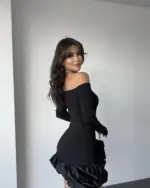 Mini haljina Thais - crna - Slika 5