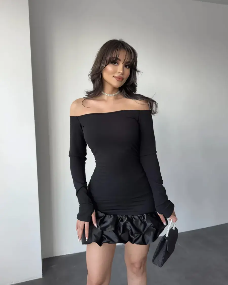 Mini haljina Thais - crna - Slika 3