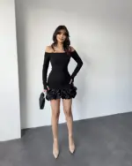 Mini haljina Thais - crna - Slika 4