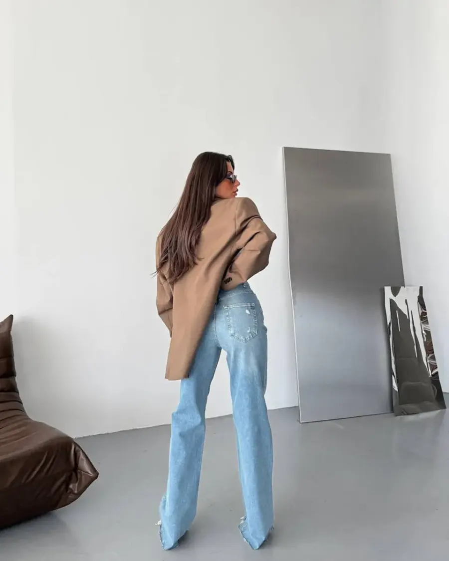 Farmerice široka nogavica Camden - svijetli teksas - Slika 4