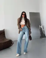 Farmerice široka nogavica Camden - svijetli teksas - Slika 3