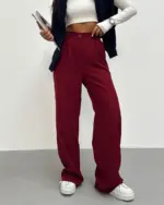 Palazzo hlače Calix - bordo - Slika 3