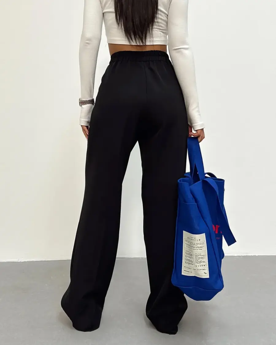 Palazzo hlače Calix - crne - Slika 3