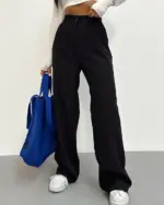 Palazzo hlače Calix - crne - Slika 2