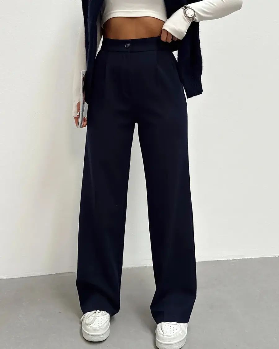 Palazzo hlače Calix - tamnoplave - Slika 4