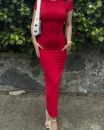 Midi haljina Isla - crvena - Slika 3