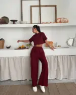 Dvodjelna trenerka Polina - bordo - Slika 3