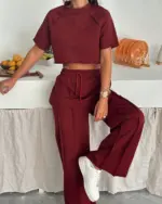 Dvodjelna trenerka Polina - bordo - Slika 2