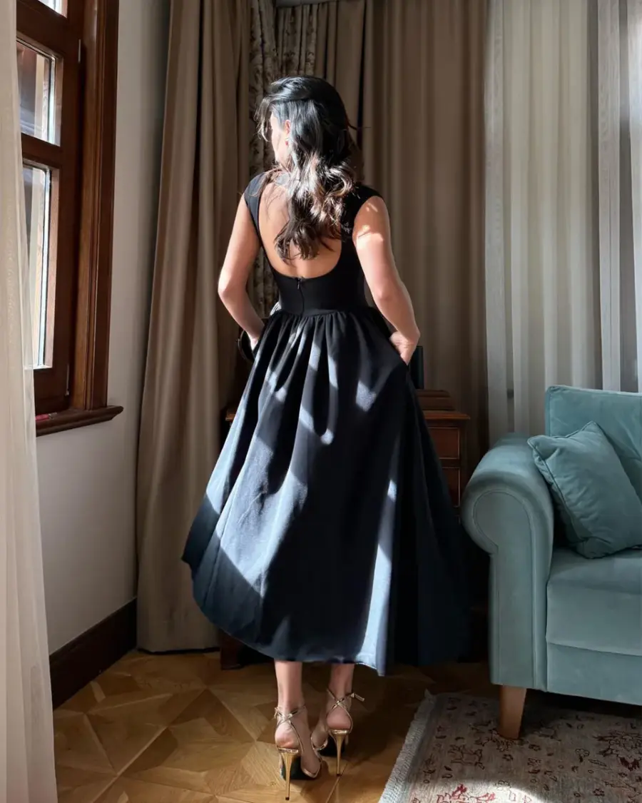 Midi haljina Harris - crna - Slika 6