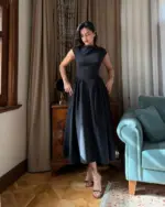 Midi haljina Harris - crna - Slika 4