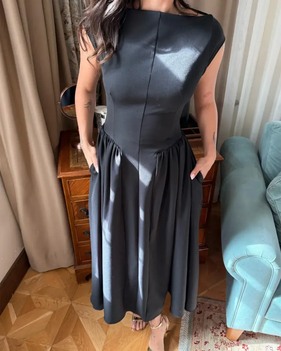 Midi haljina Harris - crna - Slika 3