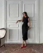 Midi haljina Ines - crna - Slika 3