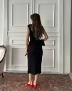 Midi haljina Ines - crna - Slika 4
