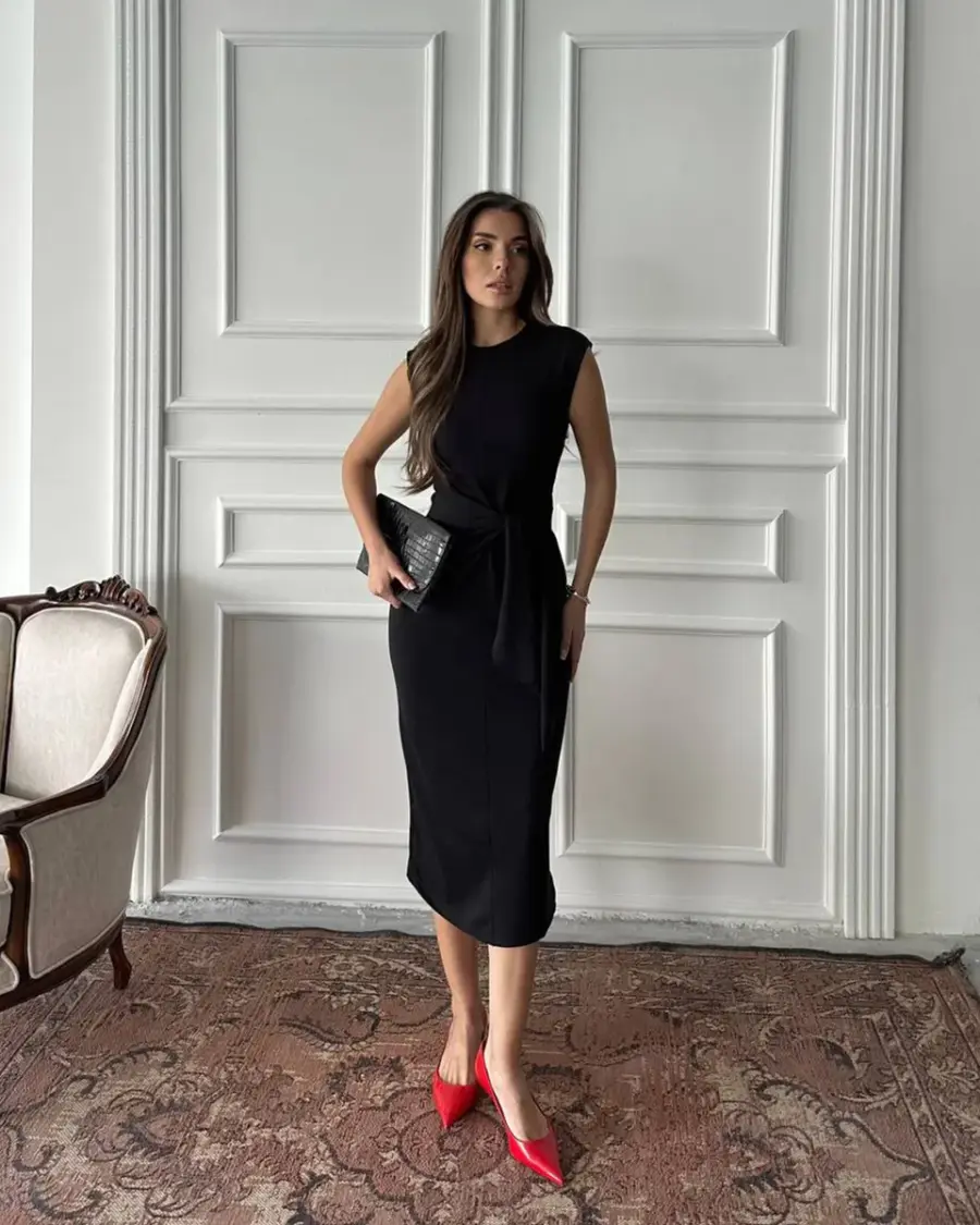 Midi haljina Ines - crna - Slika 2