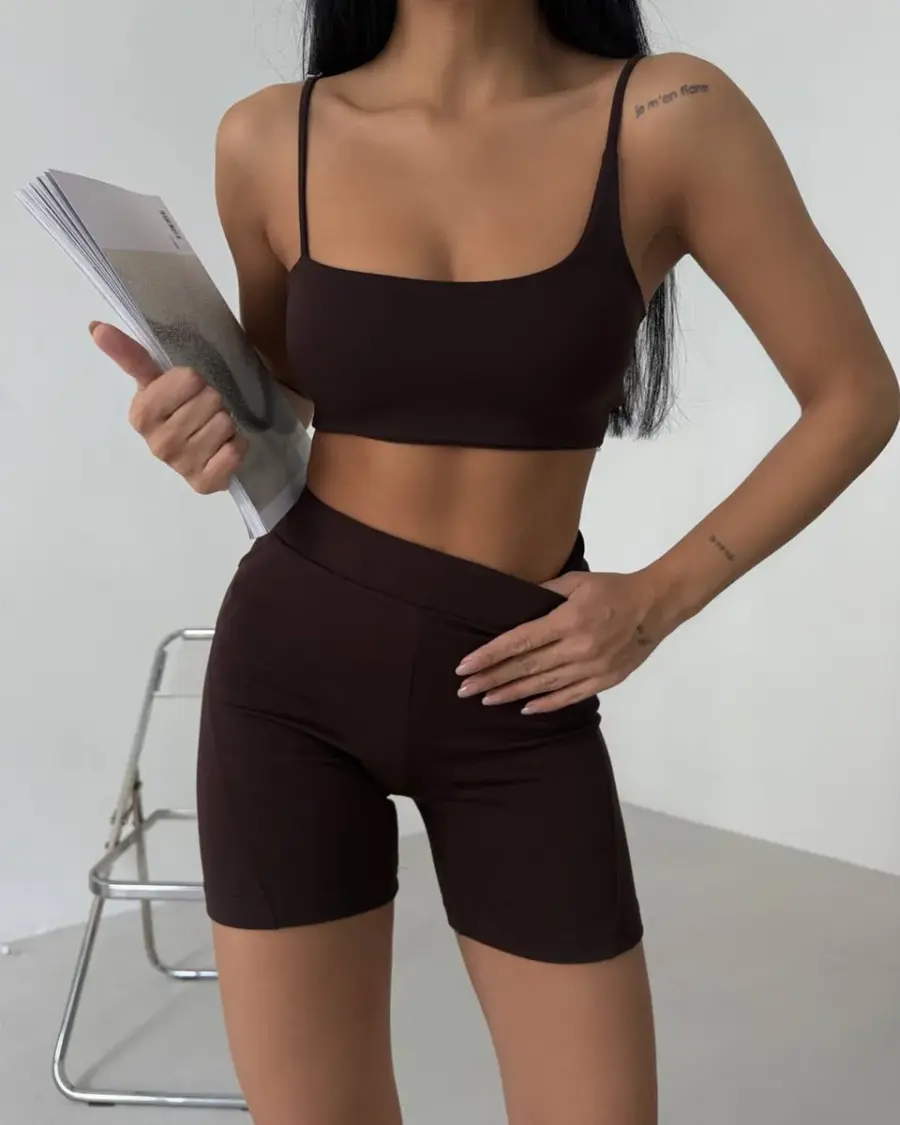 Dvodjelni set Makayla - smeđi - Slika 2