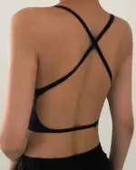 Top sa izrezanim leđima - crni - Slika 6