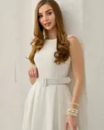 Midi haljina Maddie - bijela - Slika 5