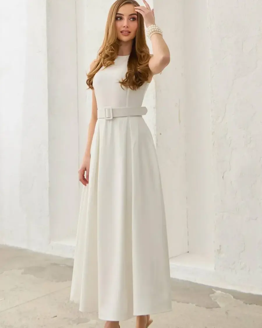 Midi haljina Maddie - bijela - Slika 2