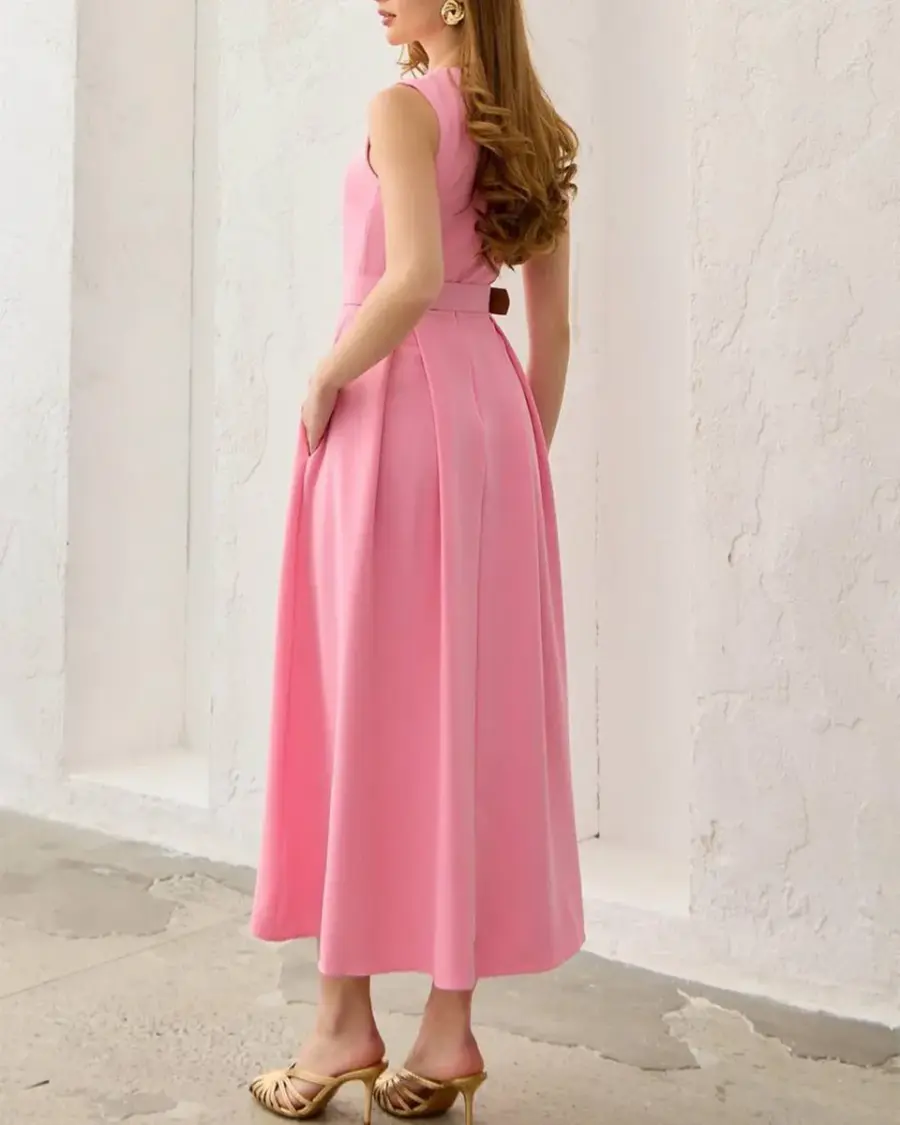 Midi haljina Maddie - roza - Slika 5