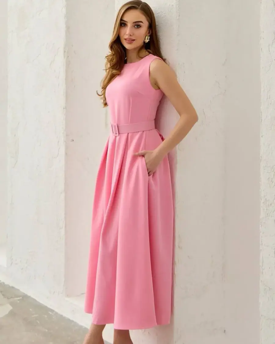 Midi haljina Maddie - roza - Slika 2