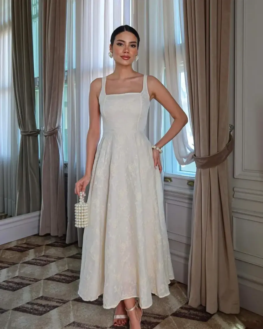 Midi haljina Linda - cream - Slika 5