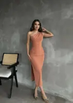 Midi haljina Selene - peach - Slika 2