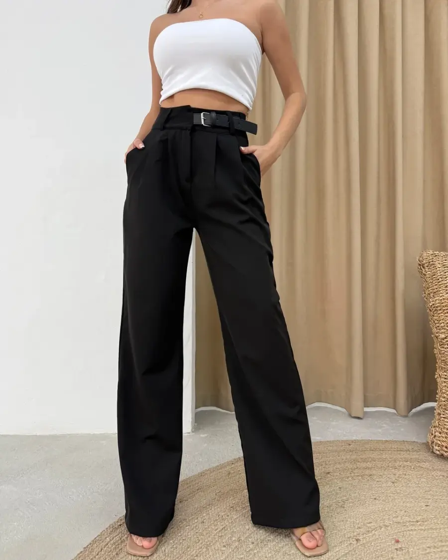 Palazzo hlače Aspen - crne - Slika 2