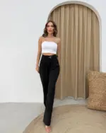 Palazzo hlače Aspen - crne - Slika 3