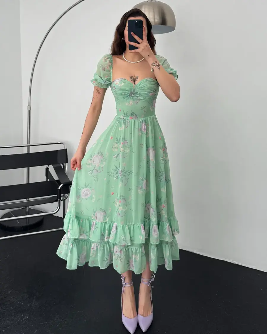 Midi haljina Catherine - zelena - Slika 2