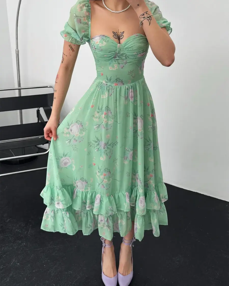 Midi haljina Catherine - zelena - Slika 3