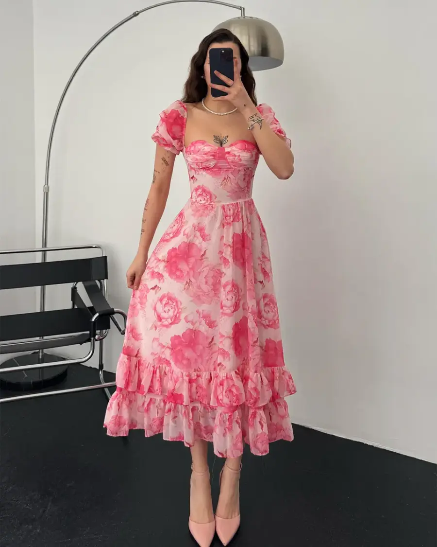 Midi haljina Catherine - roza - Slika 2