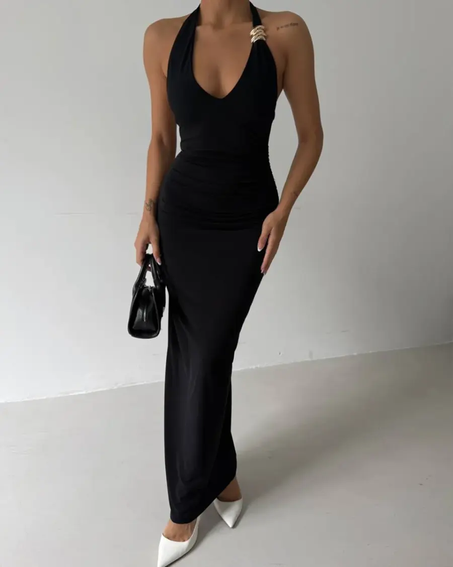 Maxi haljina Inez - crna - Slika 3