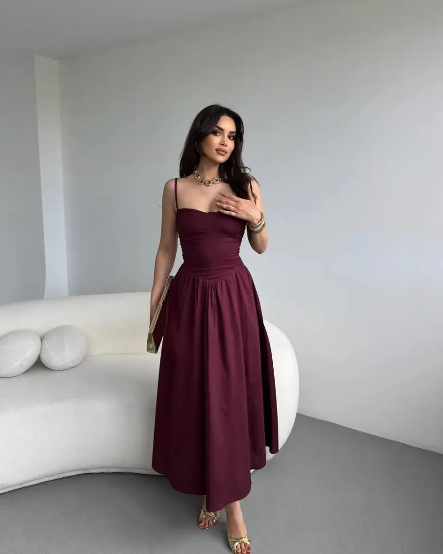 3pe2bL7Cn9DBEGiPJkP2l Midi haljina Morris - bordo - Slika 1