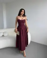 Midi haljina Morris - bordo - Slika 5