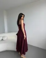 Midi haljina Morris - bordo - Slika 7