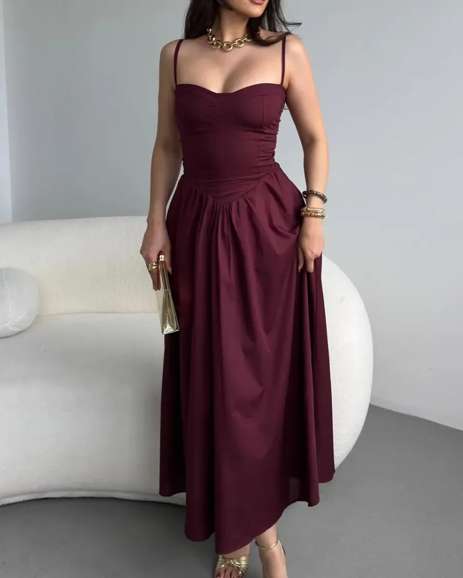 Midi haljina Morris - bordo - Slika 8