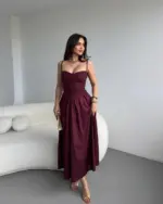 Midi haljina Morris - bordo - Slika 4