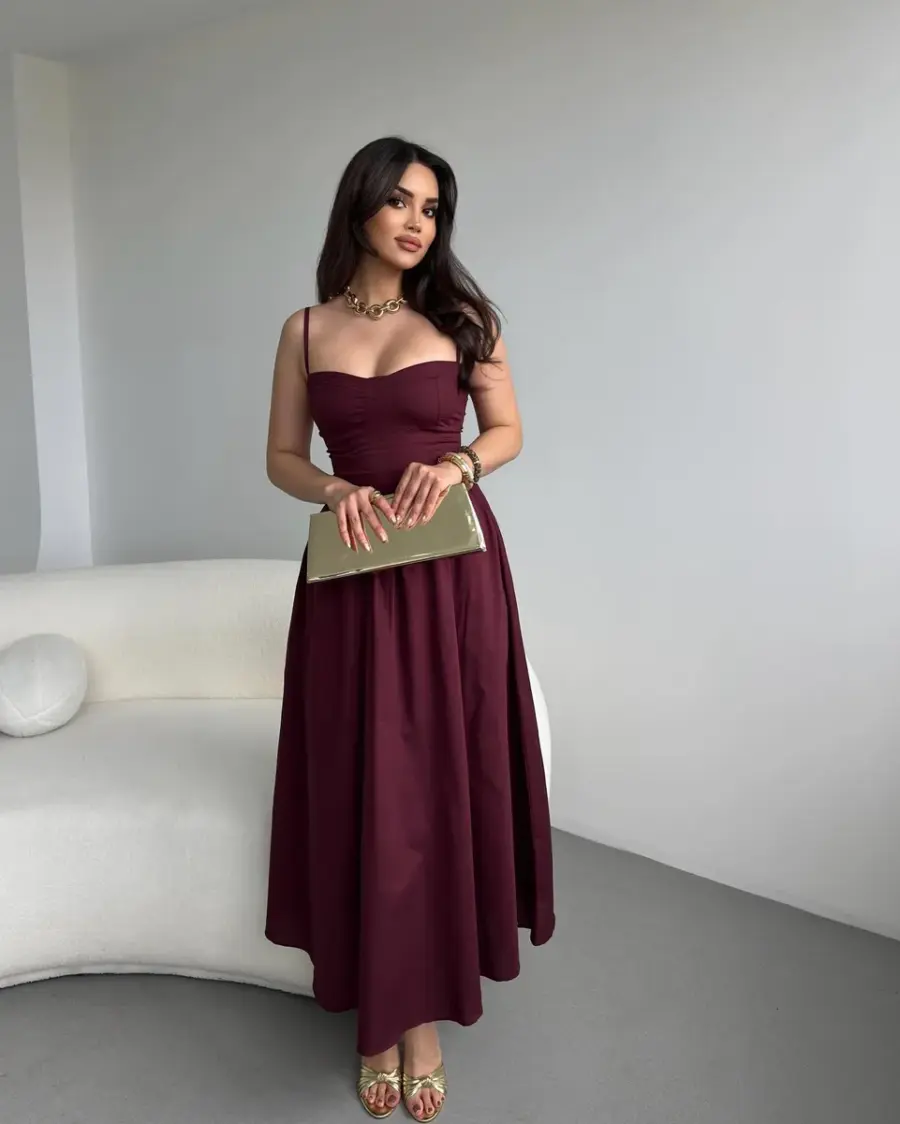 Midi haljina Morris - bordo - Slika 9