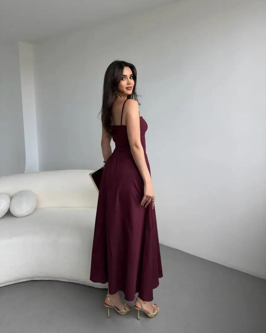 Midi haljina Morris - bordo - Slika 2