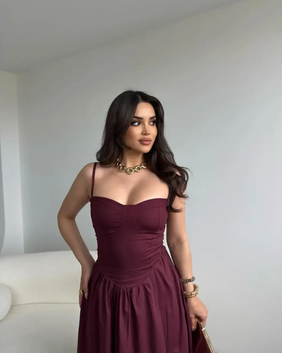 Midi haljina Morris - bordo - Slika 3