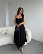 Midi haljina Morris - crna - Slika 2