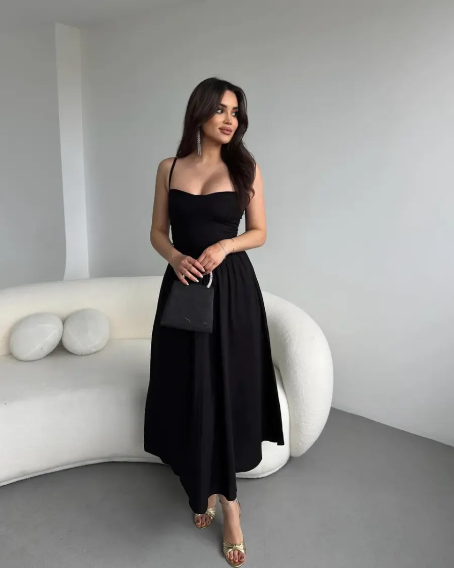 Midi haljina Morris - crna - Slika 2