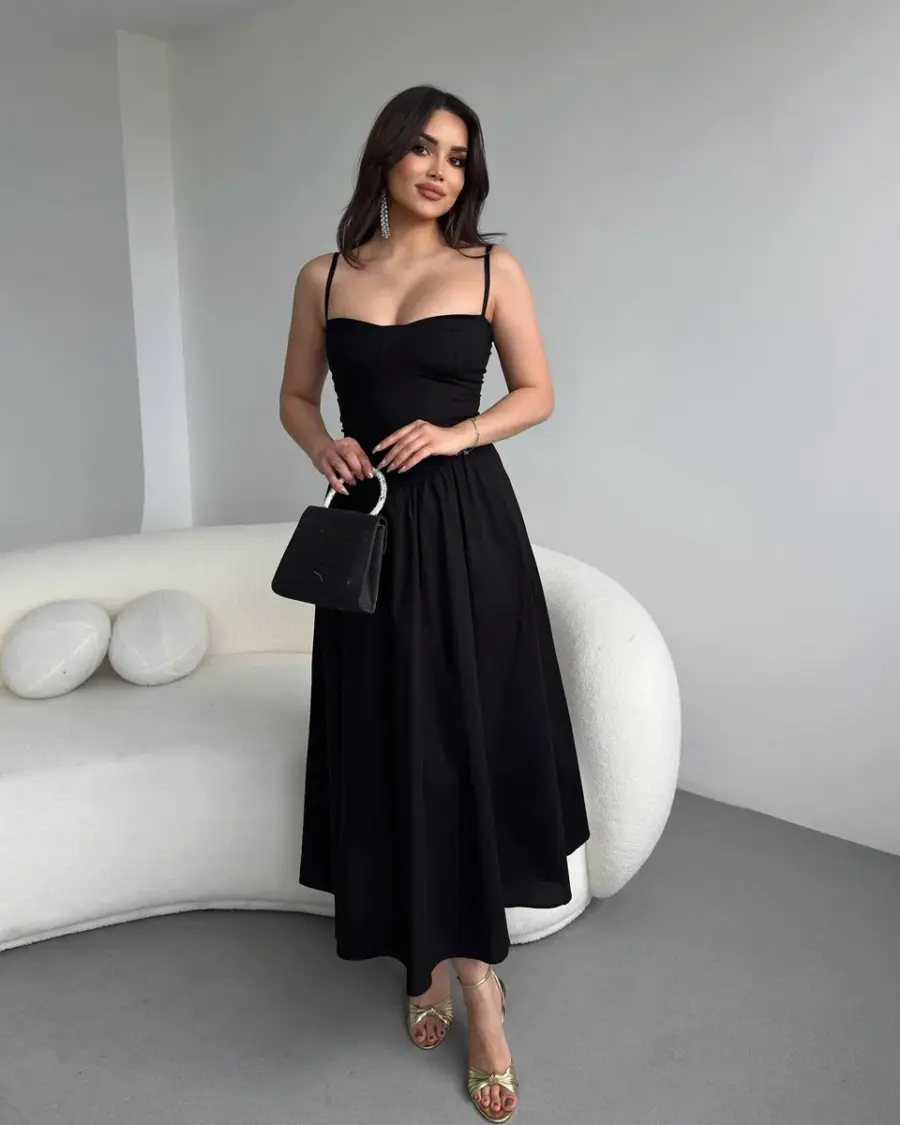 Midi haljina Morris - crna - Slika 5