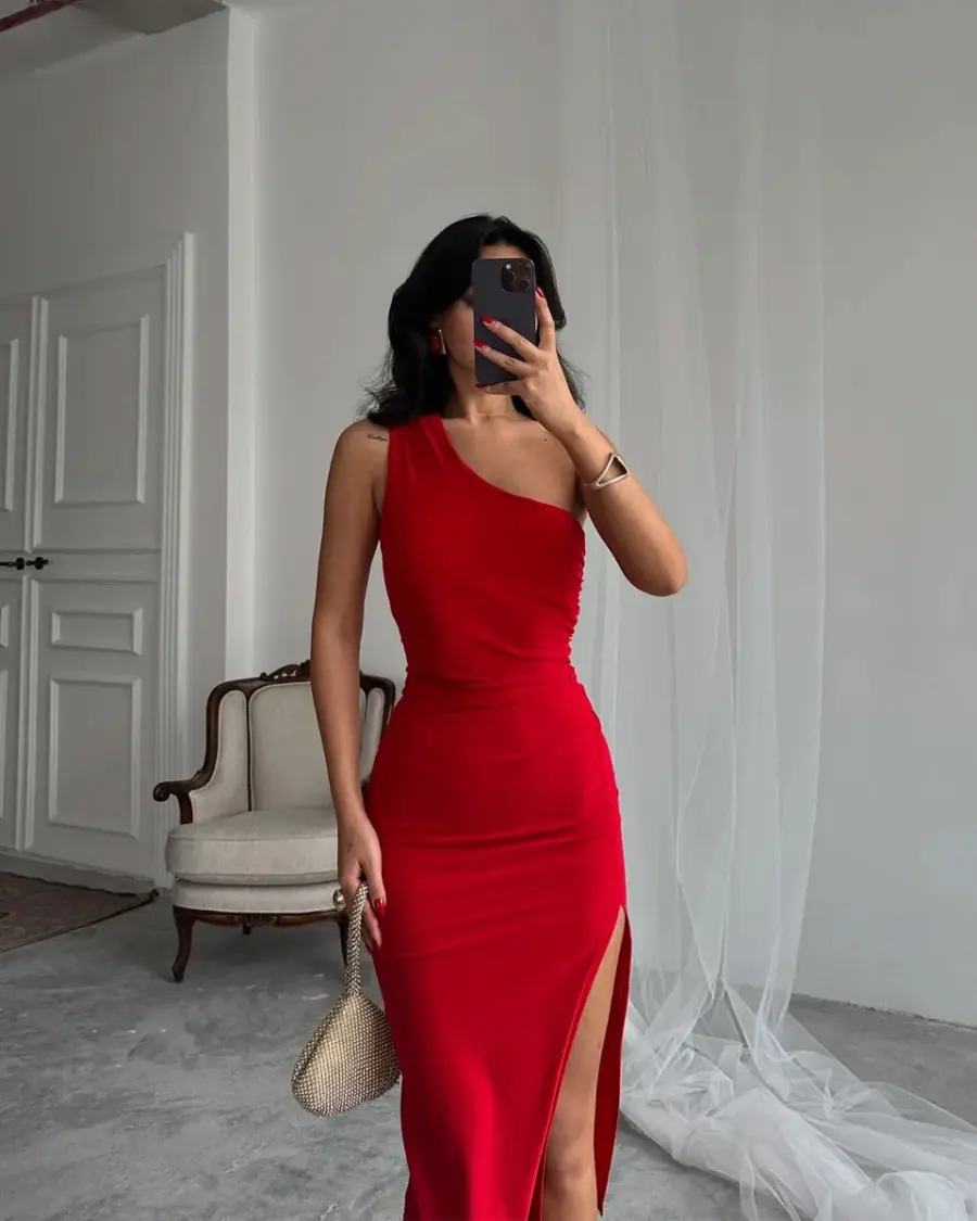 Midi haljina Samara  - crvena - Slika 3