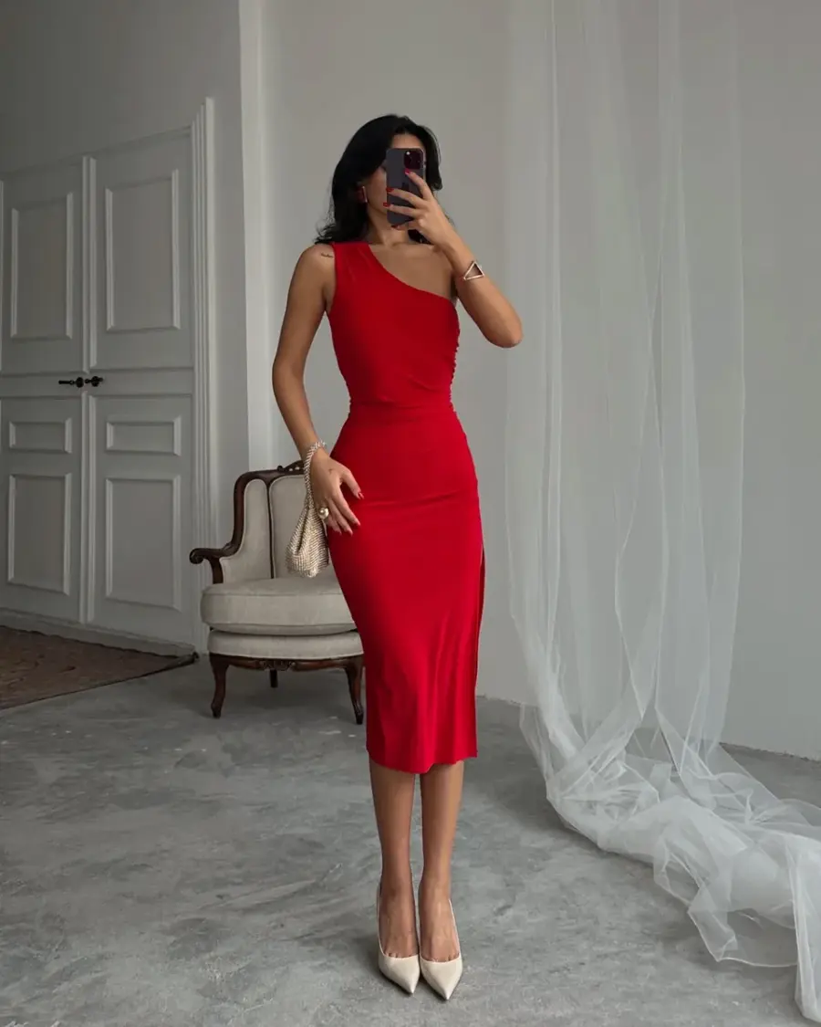 Midi haljina Samara  - crvena - Slika 2