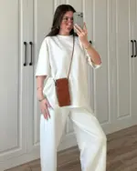 Dvodjelni set Quincy - cream bijeli - Slika 8