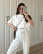 Dvodjelni set Quincy - cream bijeli - Slika 3