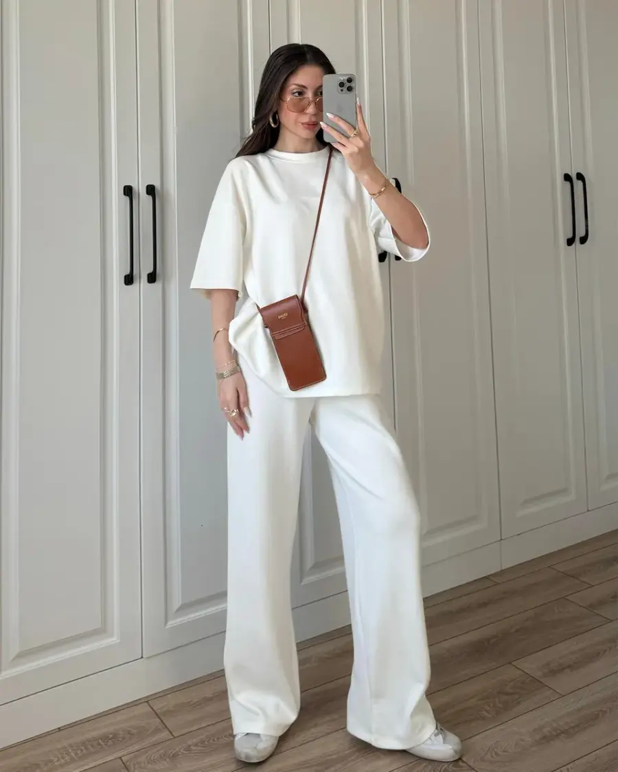 Dvodjelni set Quincy - cream bijeli - Slika 5