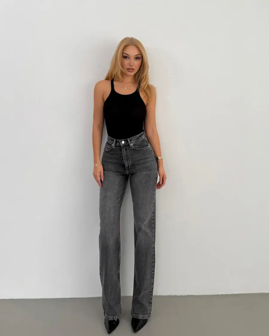 Farmerice ravna nogavica Clayton - sive - Slika 3